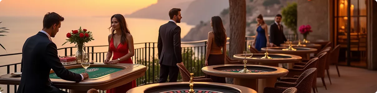 Tavolo da roulette con fiches colorate